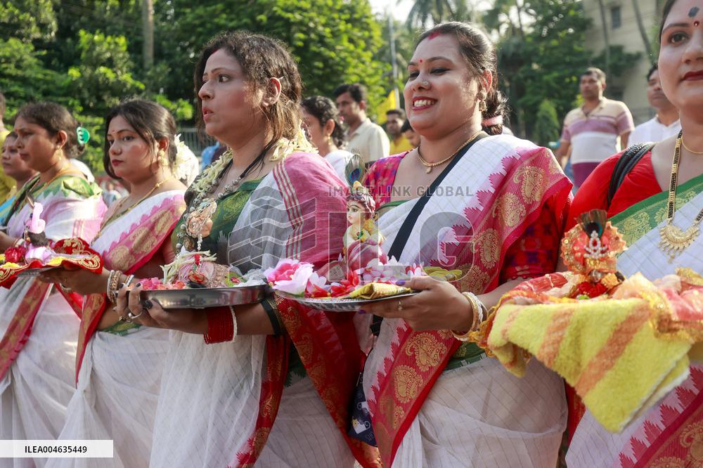 Hindus Celebrate The Birth of Hindu God Lord Krishna - Dhaka