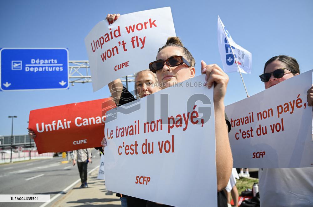Air Canada Flight Attendants Strike - Montreal
