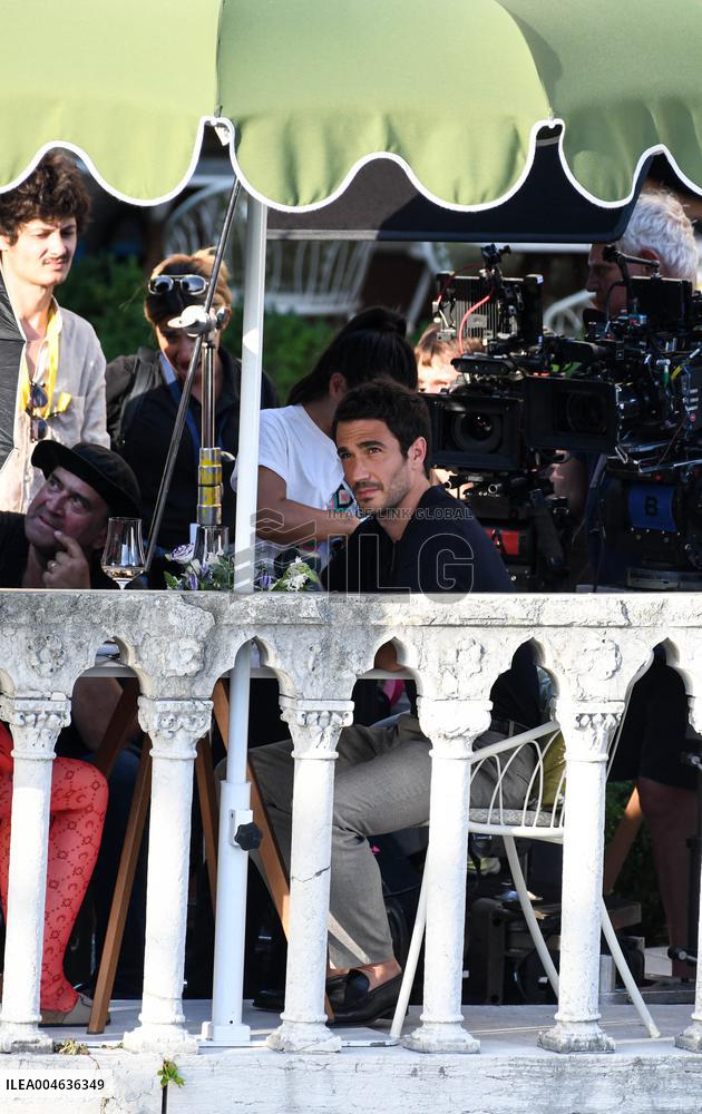 Lily Collins and Eugenio Franceschini on Emily in Paris Set - Venice