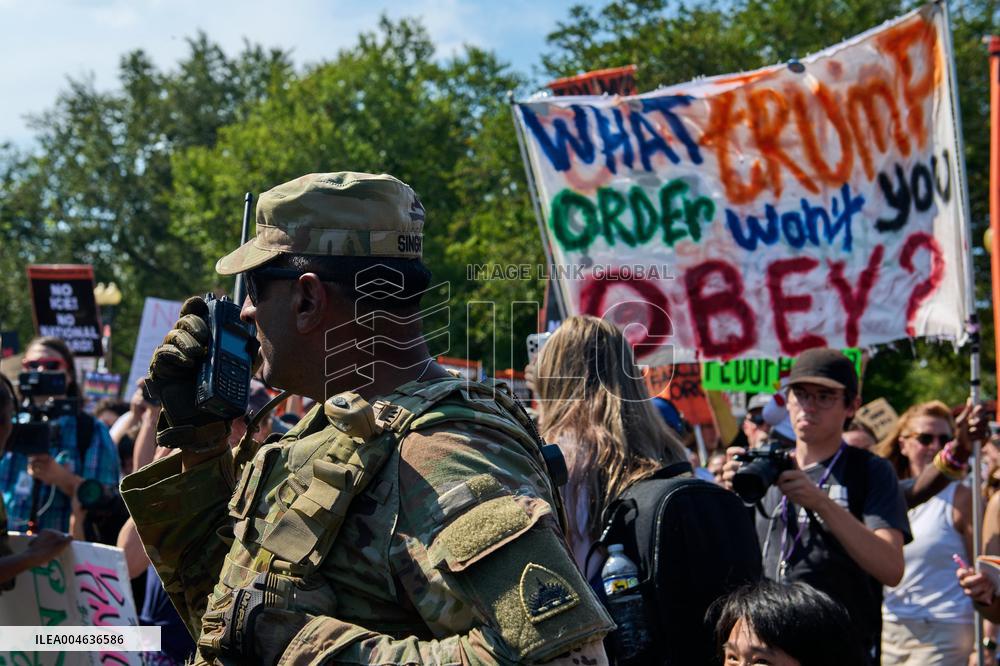 Protests Against The Deploy of National Guard Troops - Washington DC