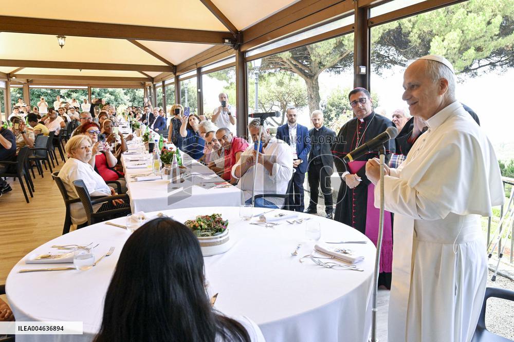 Pope Leo XIV Have Lunch With One Hundred Poor People - Castel Gandolfo