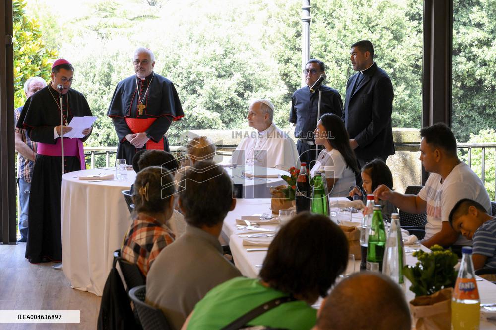 Pope Leo XIV Have Lunch With One Hundred Poor People - Castel Gandolfo