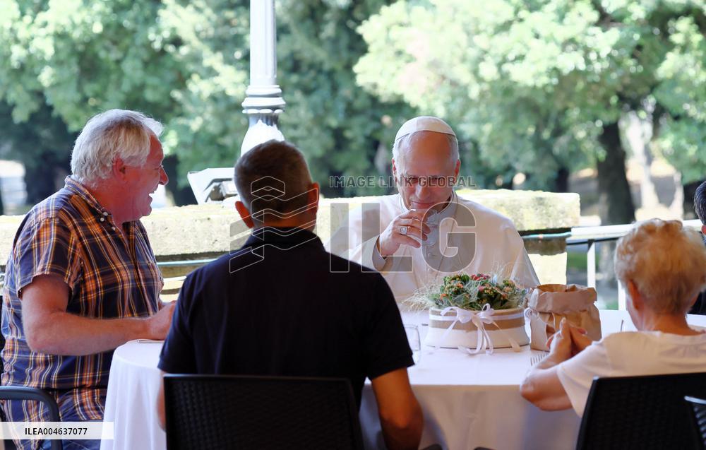 Pope Leo XIV Have Lunch With One Hundred Poor People - Castel Gandolfo