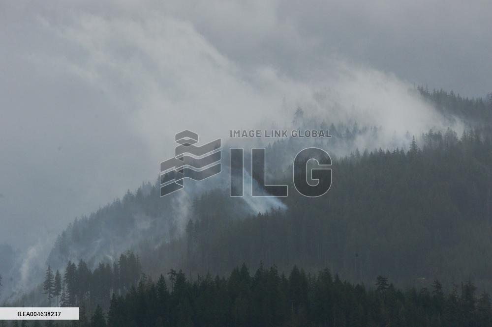 Rain and Smoke from South of Port Alberni - Canada