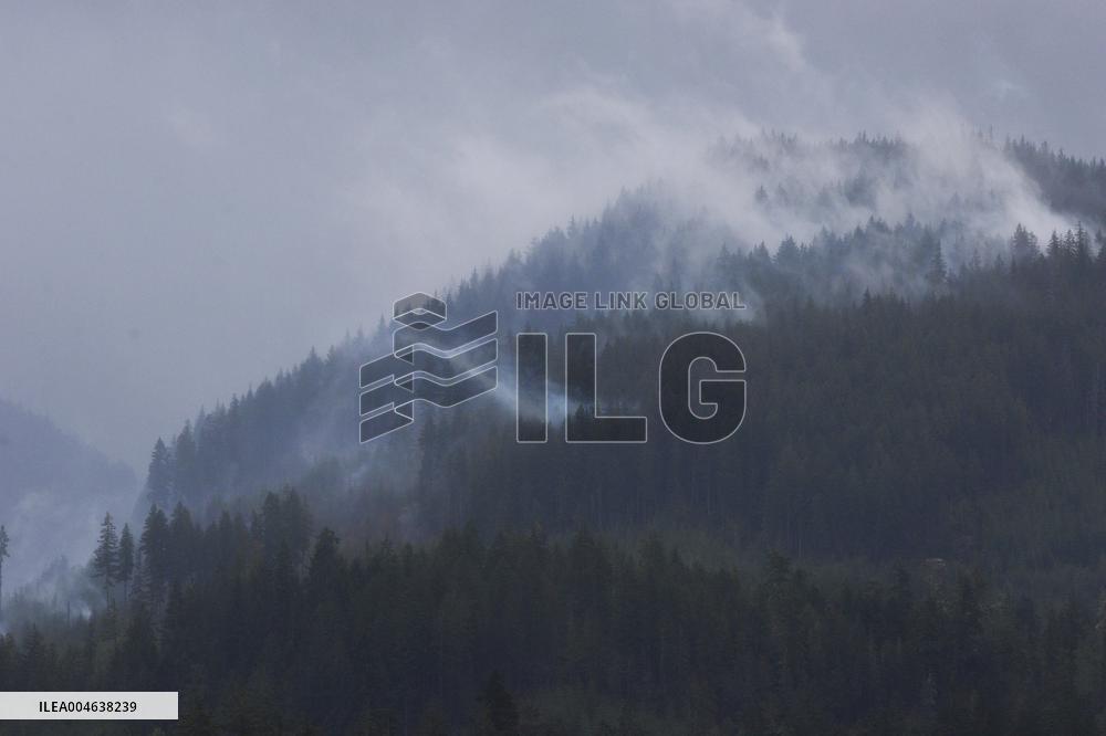 Rain and Smoke from South of Port Alberni - Canada