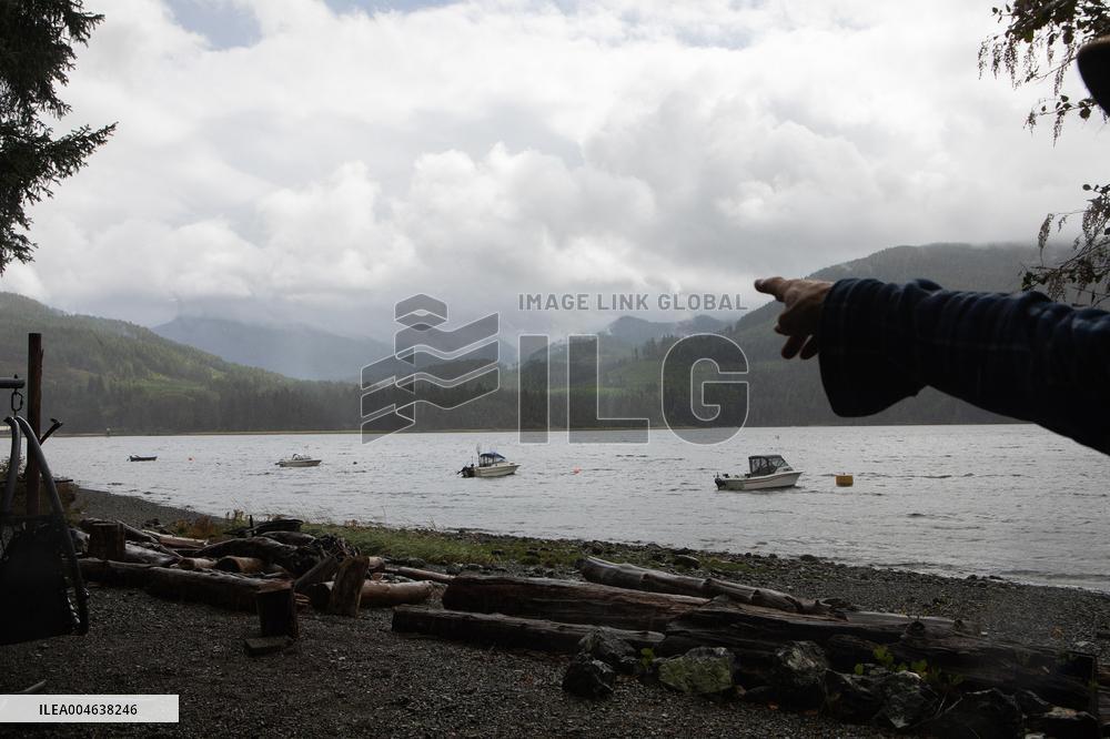 Rain and Smoke from South of Port Alberni - Canada