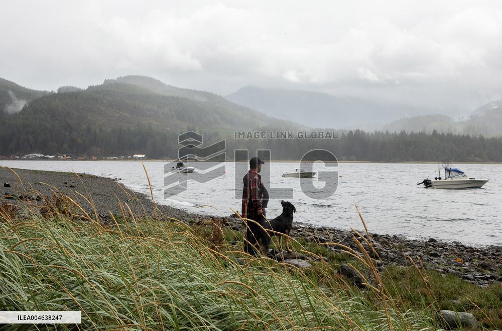 Rain and Smoke from South of Port Alberni - Canada