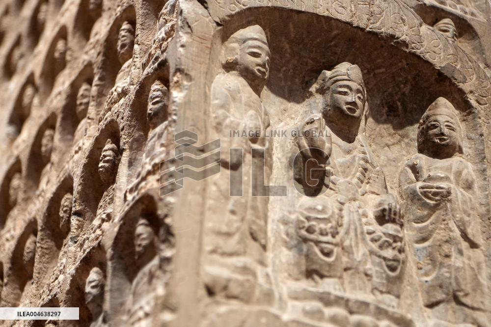 Stone Thousand Buddha Statue Stele in Shanghai Museum