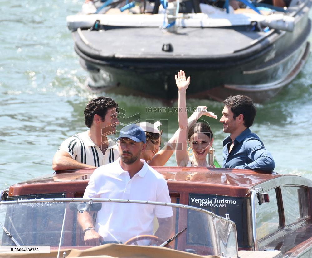 Lily Collins and Cast on Emily in Paris Set in Venice - Italy