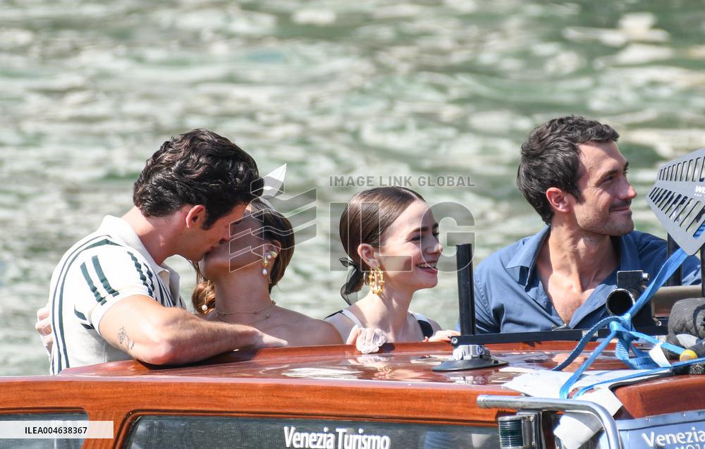 Ashley Park and Paul Forman Share a Kiss During Emily in Paris Set - Venice