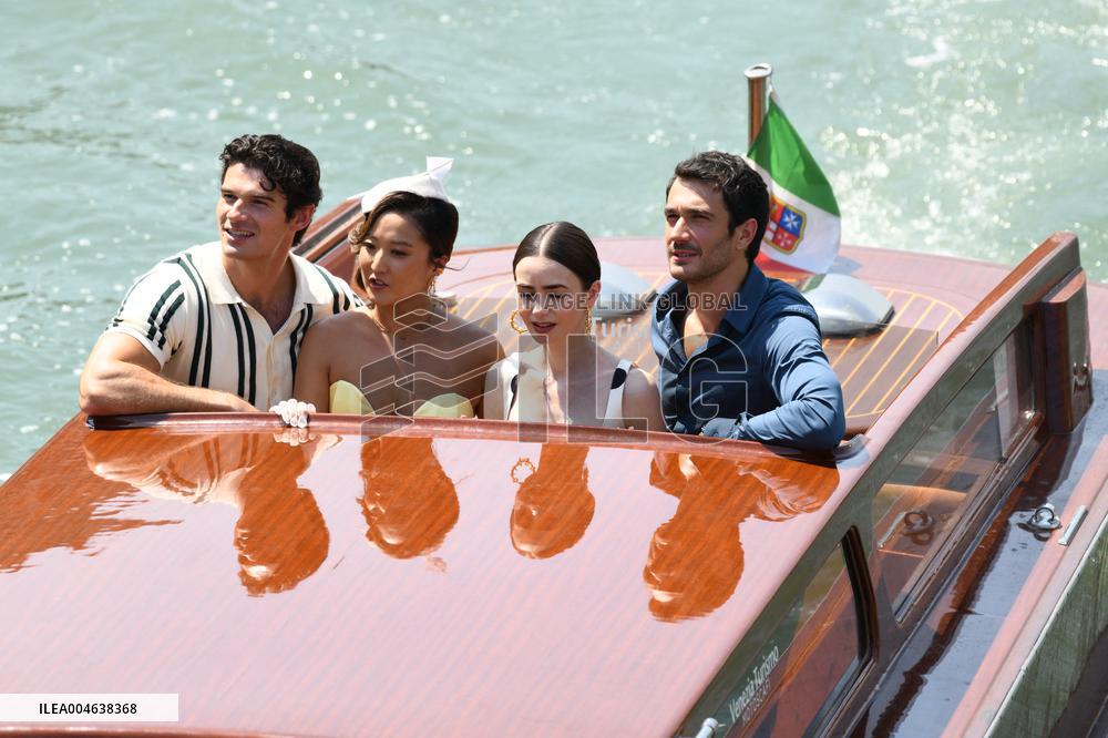 Lily Collins and Cast on Emily in Paris Set in Venice - Italy