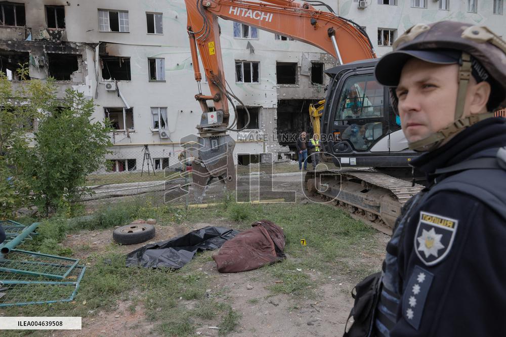 Aftermath Of A Russian Drone Attack In Kharkiv - Ukraine