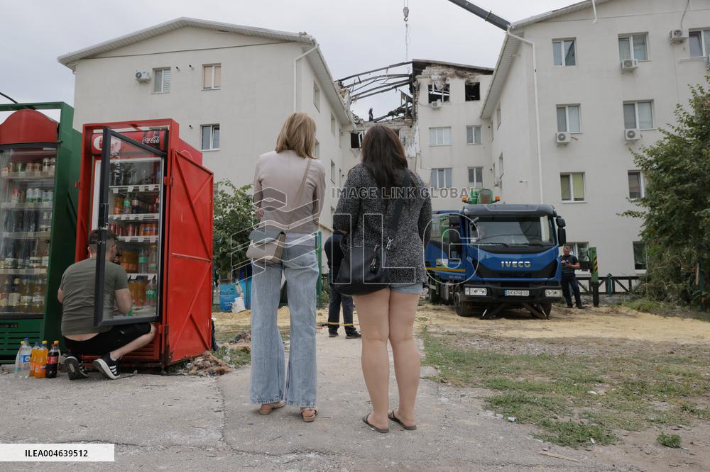 Aftermath Of A Russian Drone Attack In Kharkiv - Ukraine