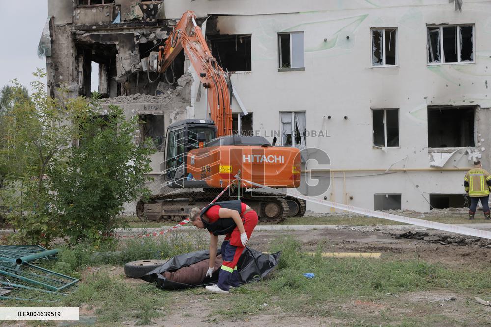 Aftermath Of A Russian Drone Attack In Kharkiv - Ukraine