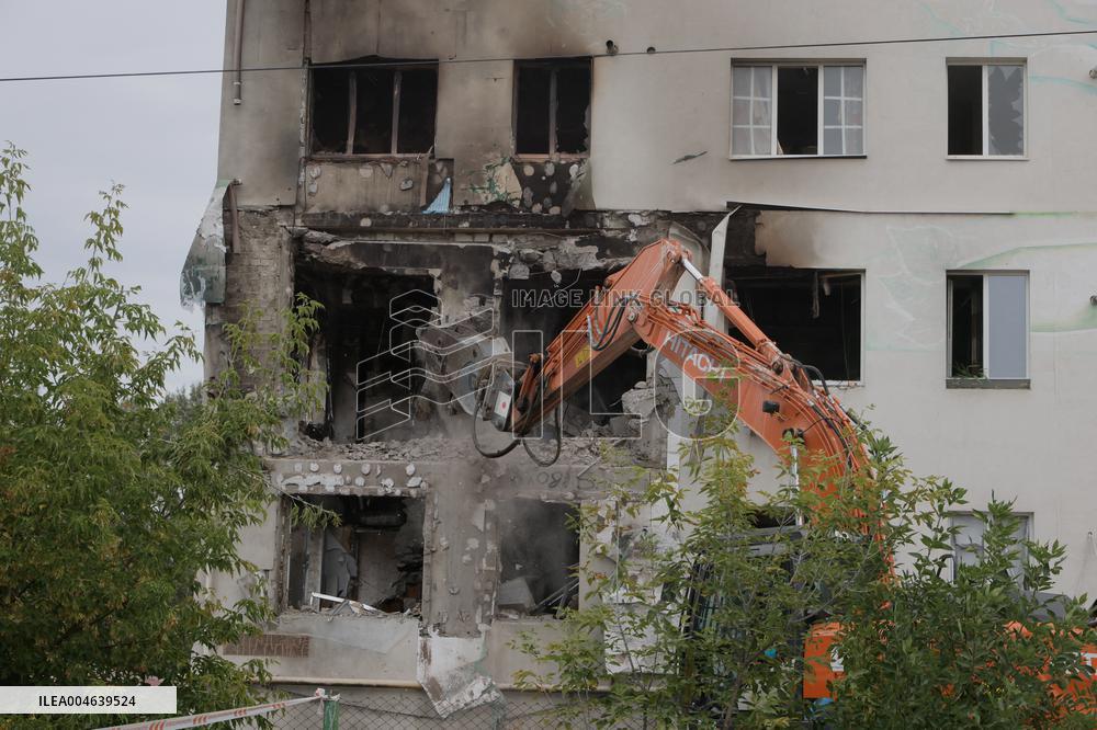 Aftermath Of A Russian Drone Attack In Kharkiv - Ukraine