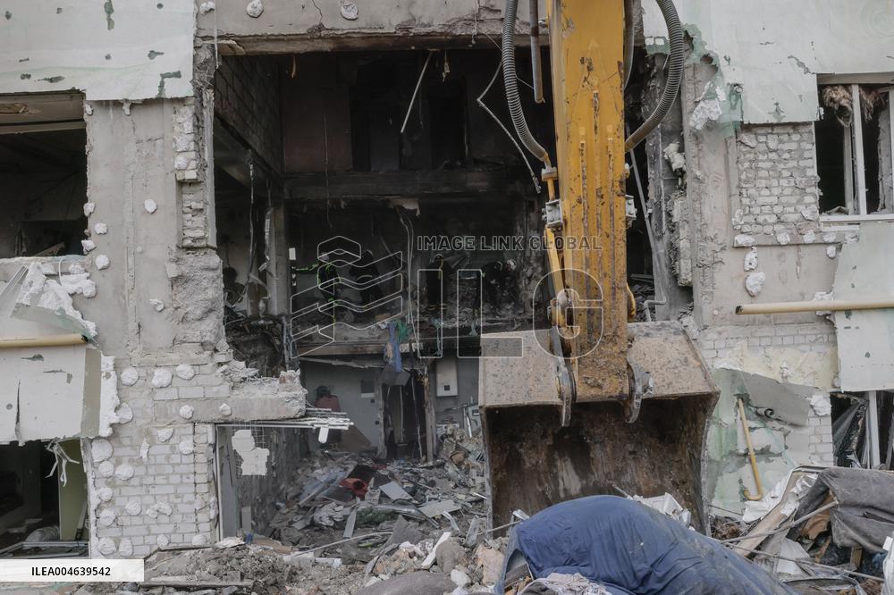 Aftermath Of A Russian Drone Attack In Kharkiv - Ukraine