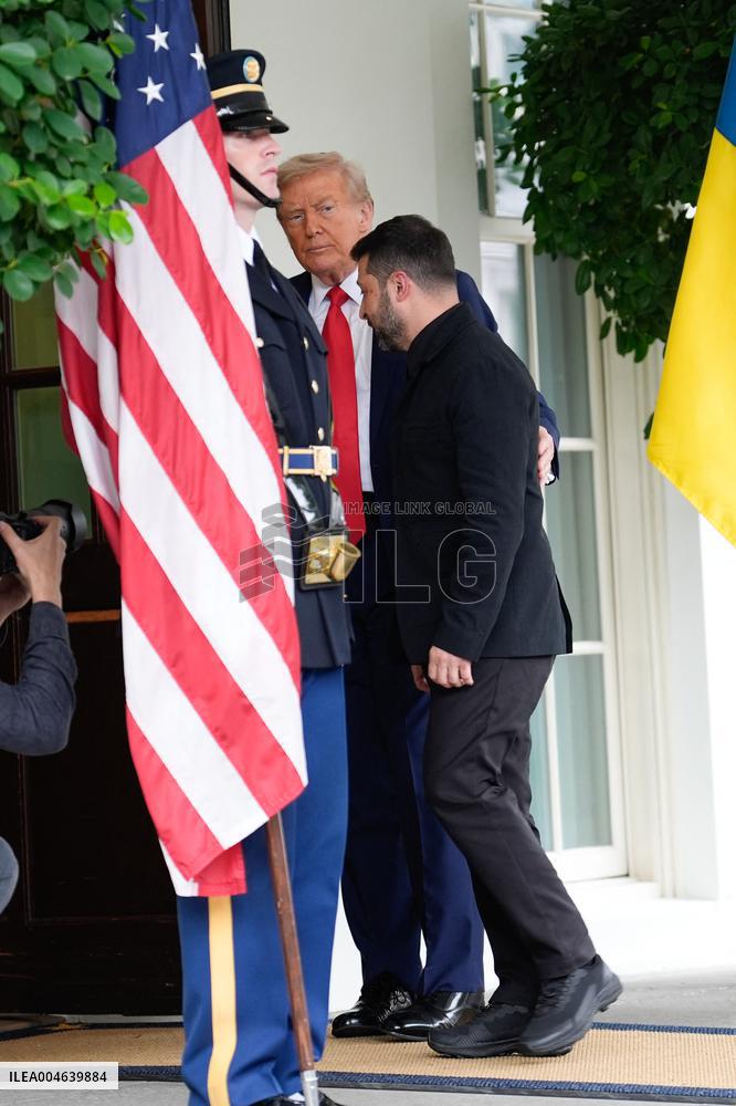 Donald Trump Greets Ukrainian President - Washington