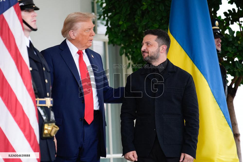 Donald Trump Greets Ukrainian President - Washington