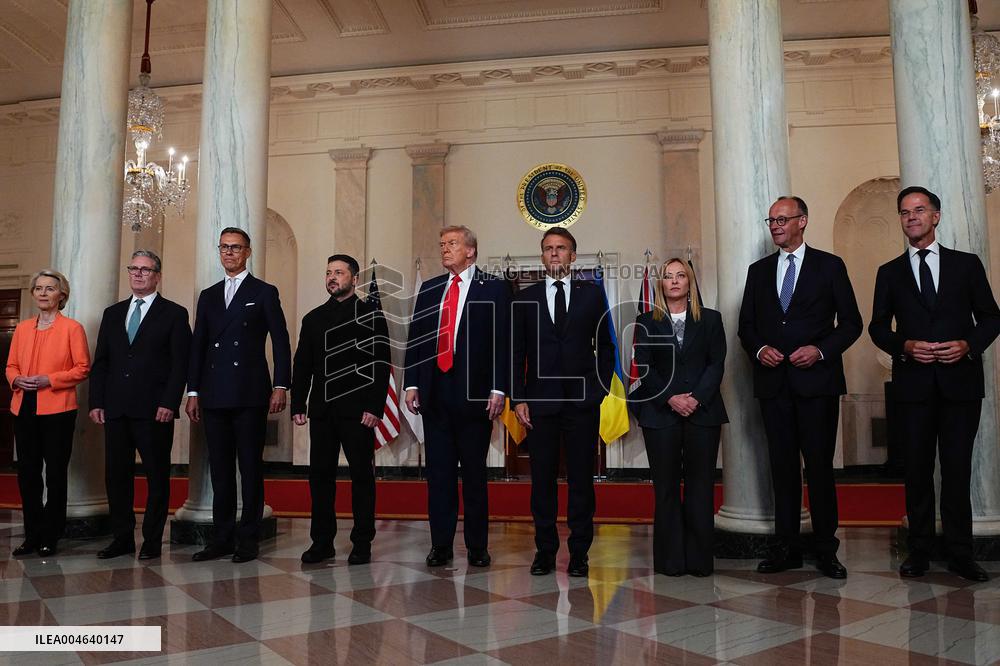 Trump Meets President Zelenskyy of Ukraine and European Leaders