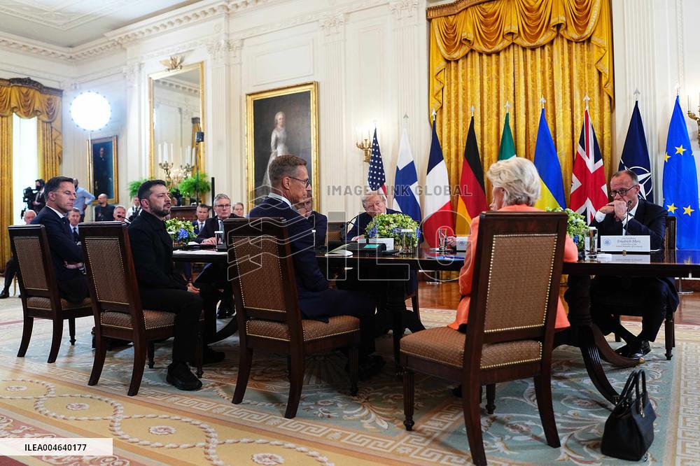 Trump Meets President Zelenskyy of Ukraine and European Leaders