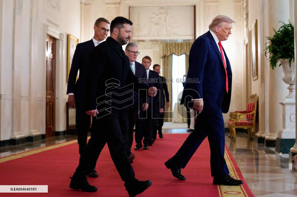 Trump Meets President Zelenskyy of Ukraine and European Leaders
