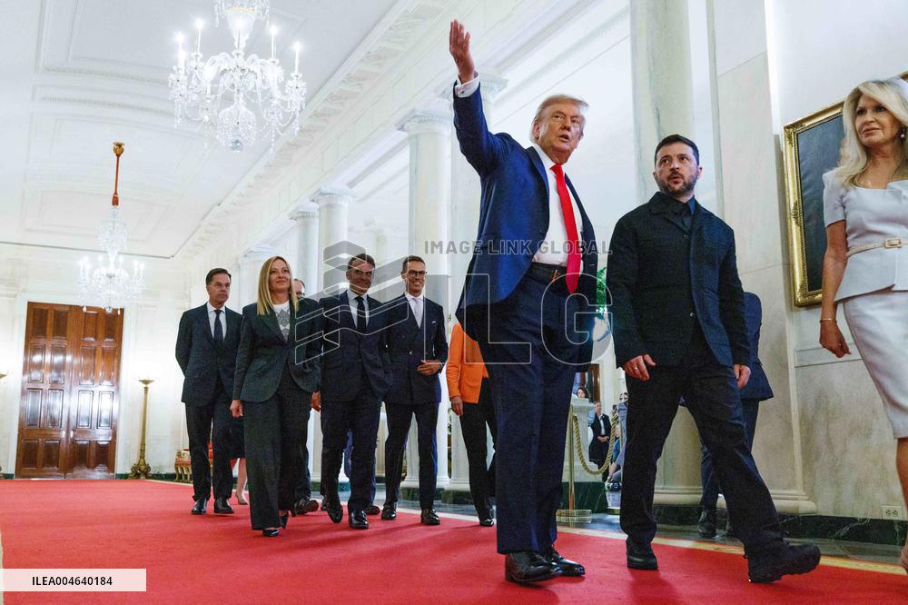 Trump Meets President Zelenskyy of Ukraine and European Leaders
