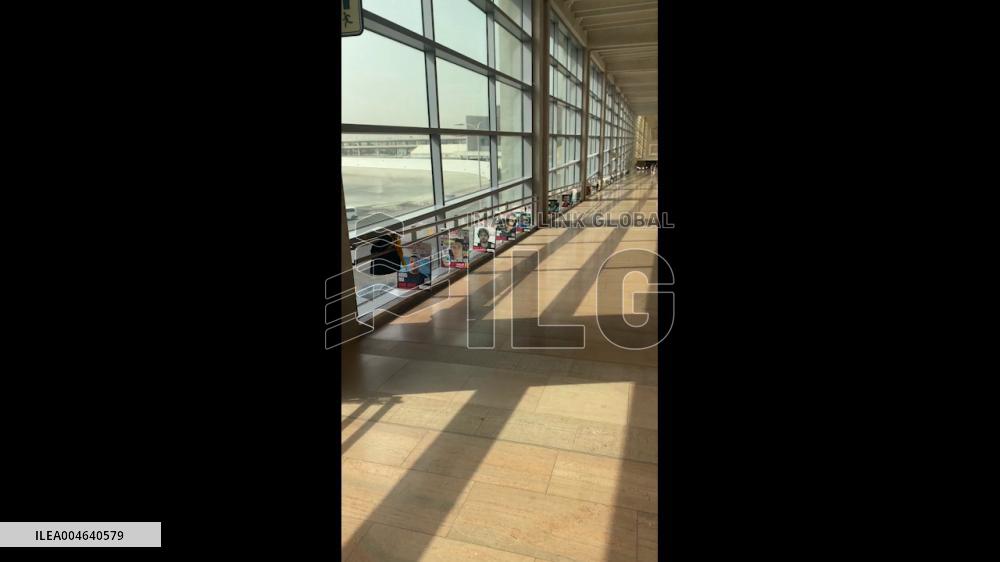 Israel: Hostage Pictures With Ages Crossed Out Displayed at Ben Gurion Airport