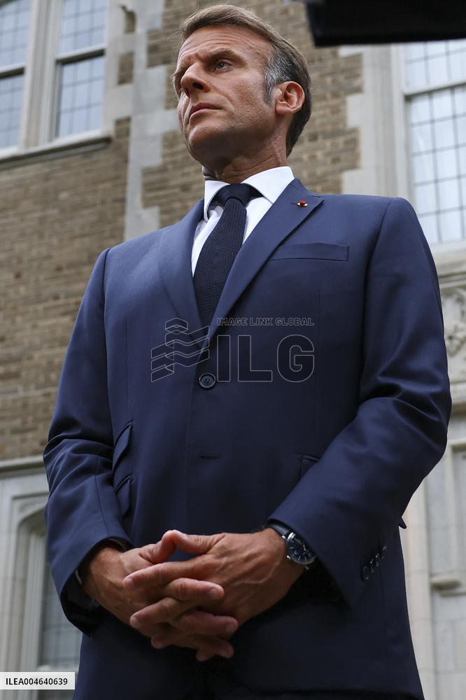 Macron Addresses Media After Key Diplomatic Meeting in Washington