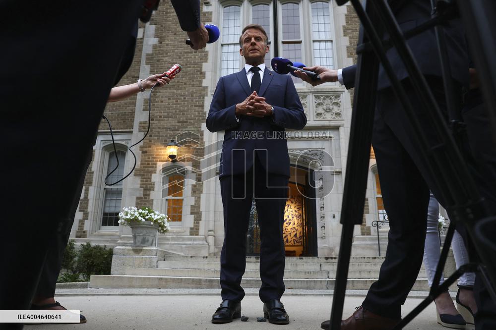 Macron Addresses Media After Key Diplomatic Meeting in Washington