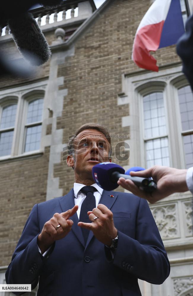Macron Addresses Media After Key Diplomatic Meeting in Washington