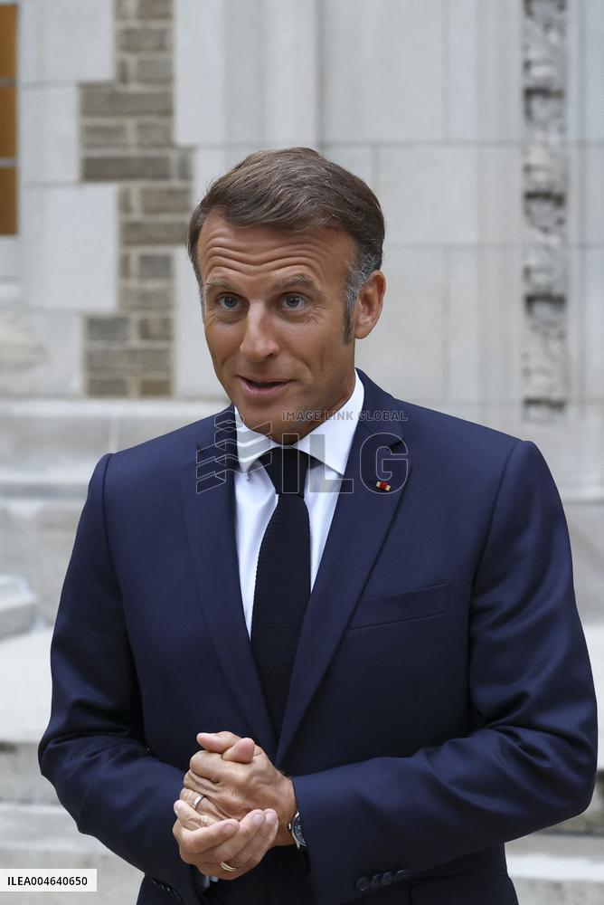 Macron Addresses Media After Key Diplomatic Meeting in Washington