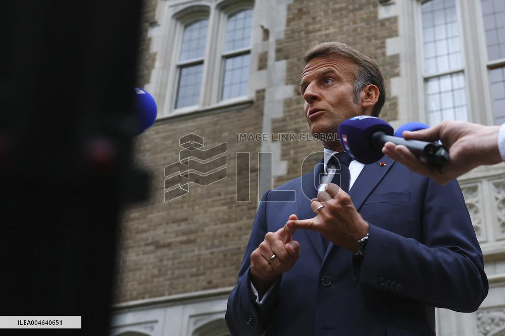 Macron Addresses Media After Key Diplomatic Meeting in Washington