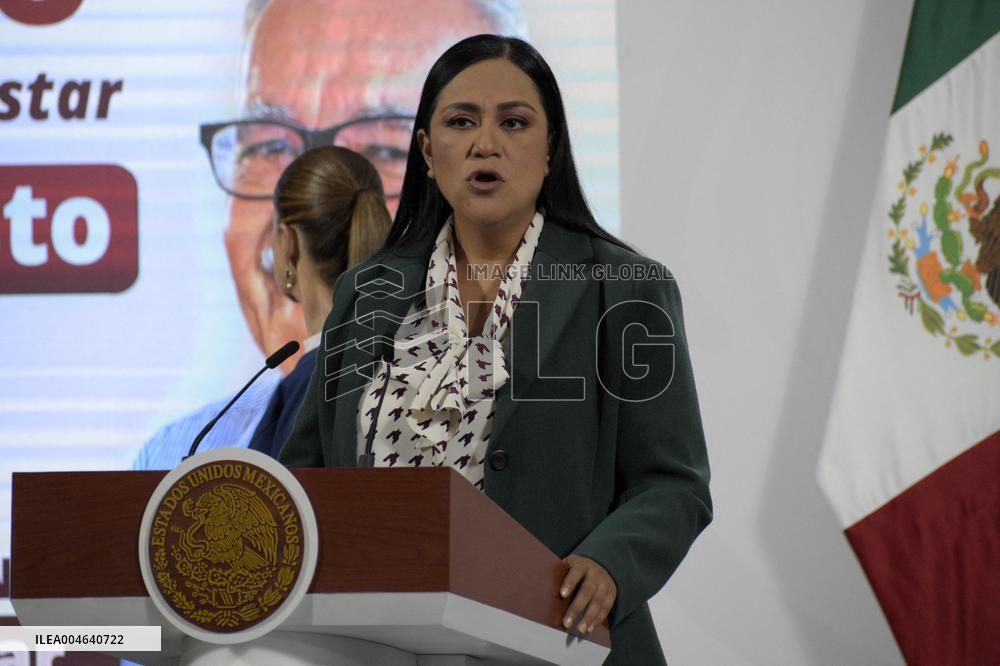 Mexican President Claudia Sheinbaum Holds Briefing Conference - Mexico