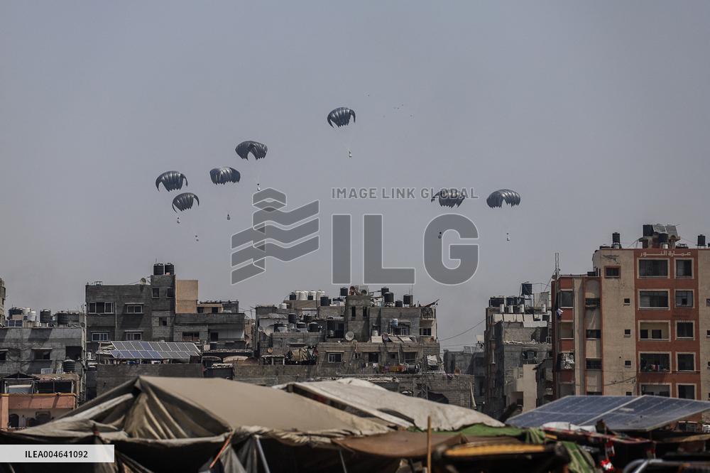 Humanitarian Airdrop in Northern Gaza