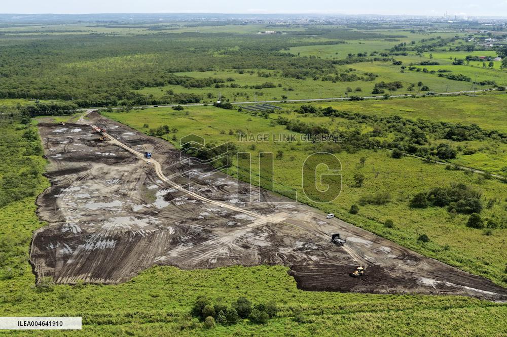Mega solar power plant construction in Hokkaido