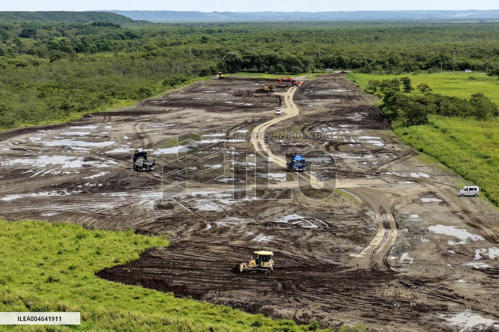 Mega solar power plant construction in Hokkaido