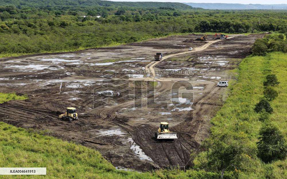 Mega solar power plant construction in Hokkaido