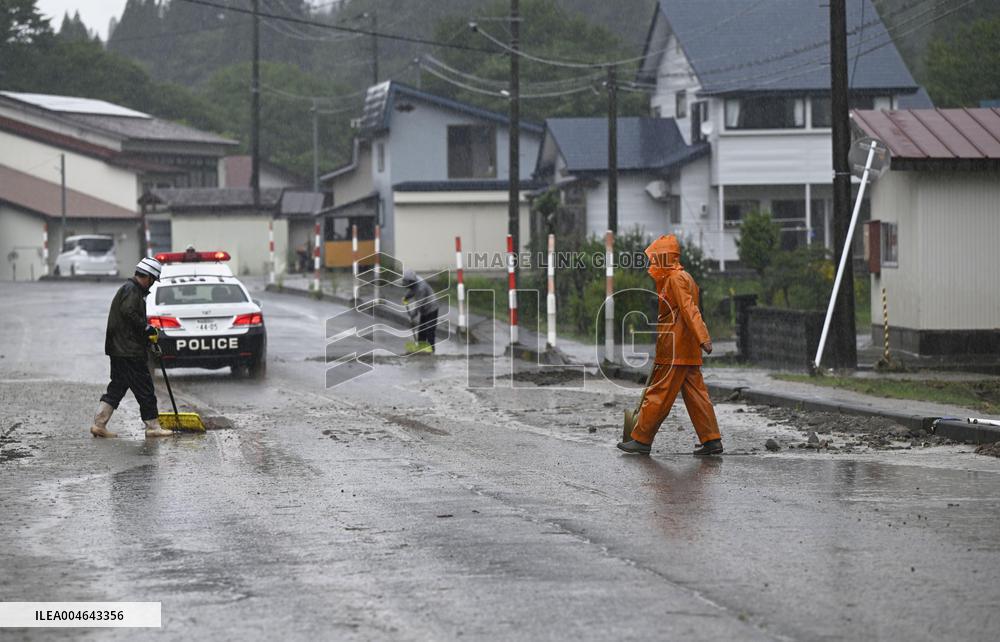 Heavy rain in northeastern Japan