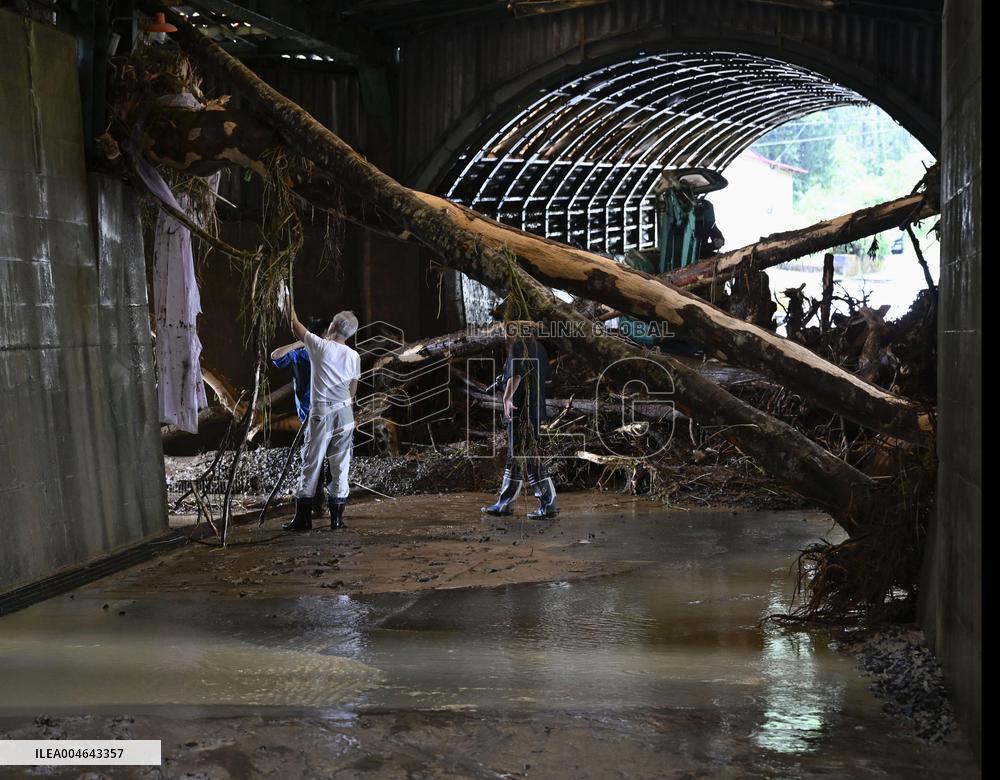 Heavy rain in northeastern Japan