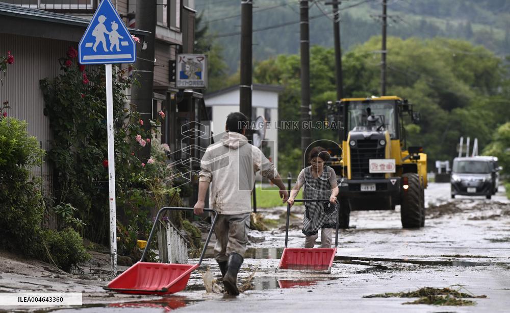 Heavy rain in northeastern Japan