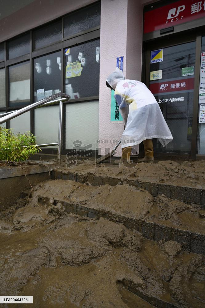 Heavy rain in northeastern Japan
