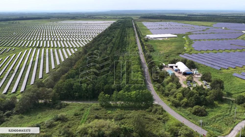Mega solar power plant construction in Hokkaido