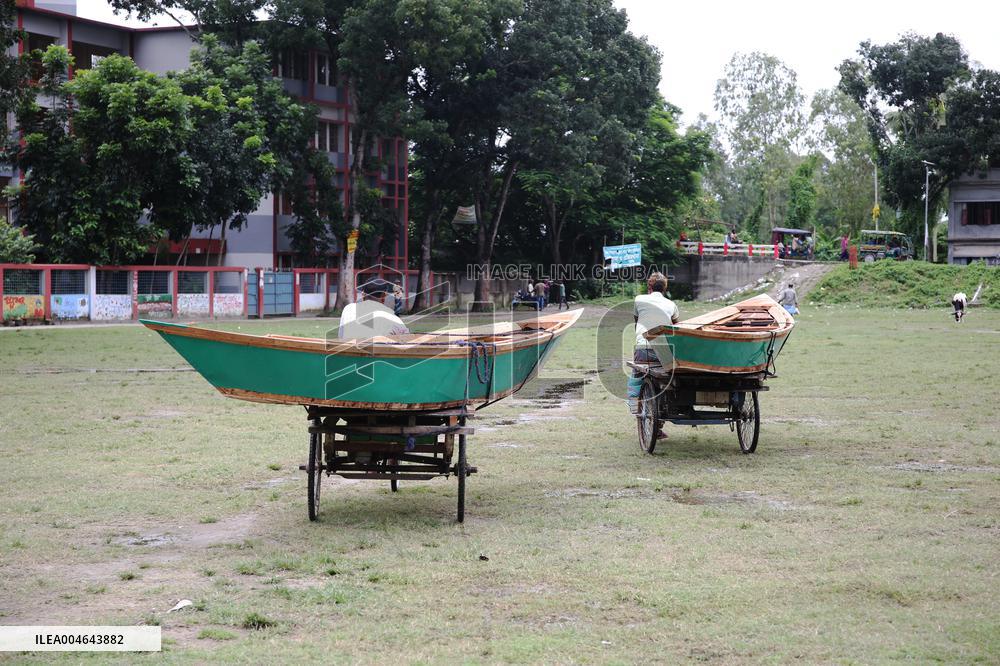 Hand-Made Wooden Boats at A Traditional Market - Bangladesh