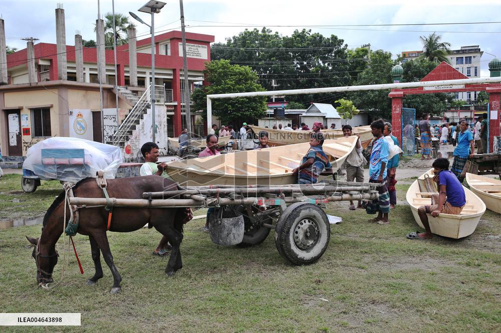 Hand-Made Wooden Boats at A Traditional Market - Bangladesh