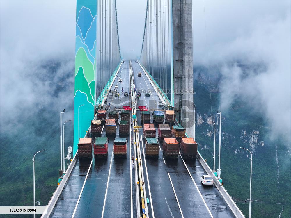 Load Testing on The Huajiang Grand Canyon Bridge - China