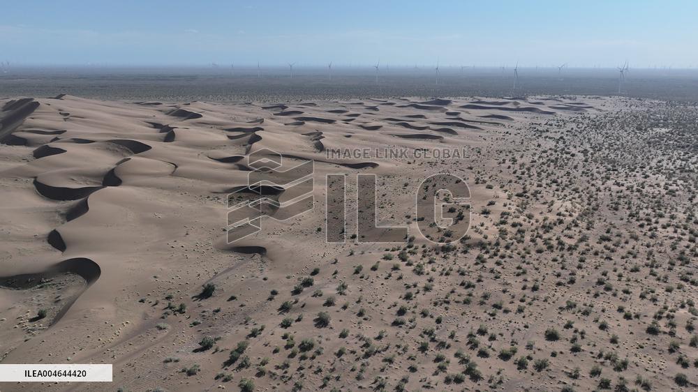 Wind Power Base in The Desert in Xinjiang