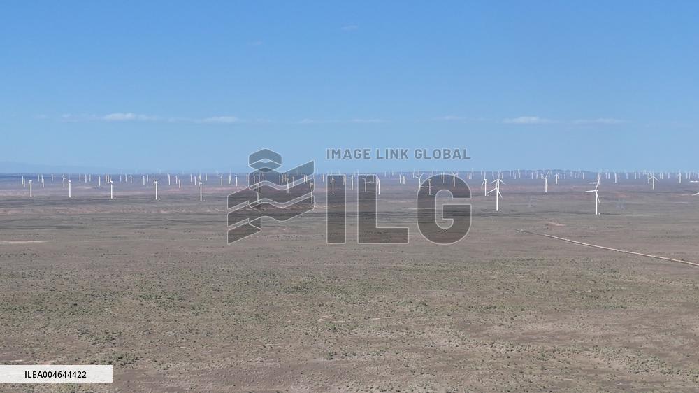 Wind Power Base in The Desert in Xinjiang