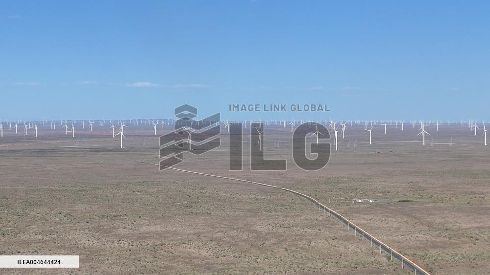 Wind Power Base in The Desert in Xinjiang
