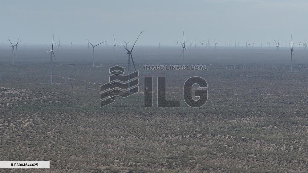 Wind Power Base in The Desert in Xinjiang