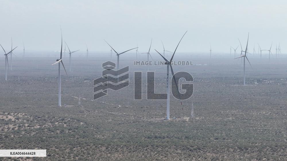 Wind Power Base in The Desert in Xinjiang